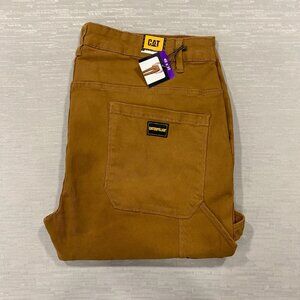 Caterpillar CAT Carpenter Work Pants Mens 40 x 30 Brown Tool Pockets Double Knee